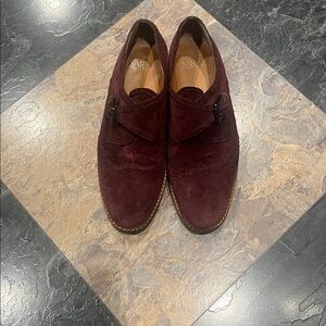 Fall 2025 Color and Shoe trend. Franco Sarto Burgundy Suede Loafers Size 9.5